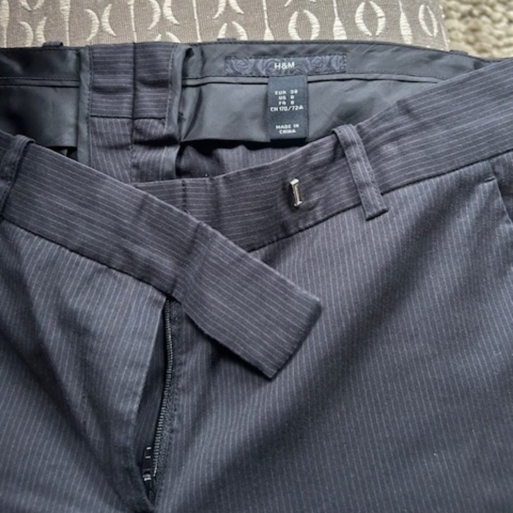 H&M black pinstripe women's dress pants